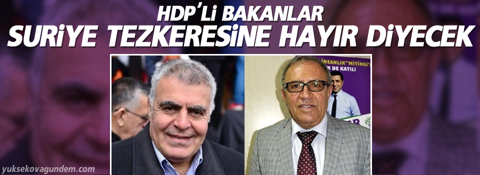 HDP'li bakanlar Suriye tezkeresine Hayır diyecek