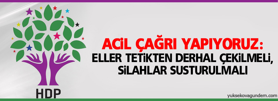 HDP'den acil çağrı, 'derhal...'