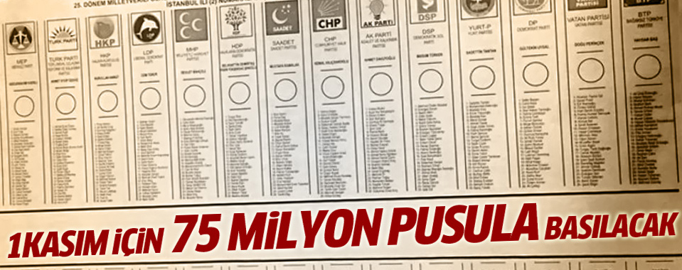 1 Kasım için 75 milyon pusula