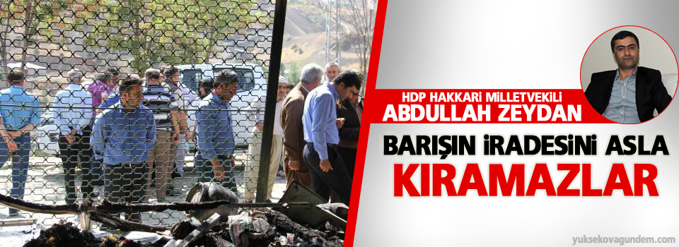 HDP Milletvekili Zeydan: Barışın iradesini asla kıramazlar