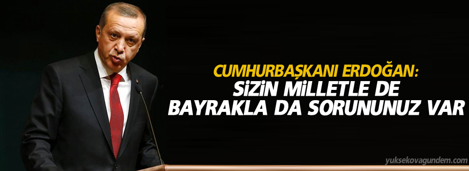 Cumhurbaşkanı Erdoğan: Sizin milletle de bayrakla da sorununuz var