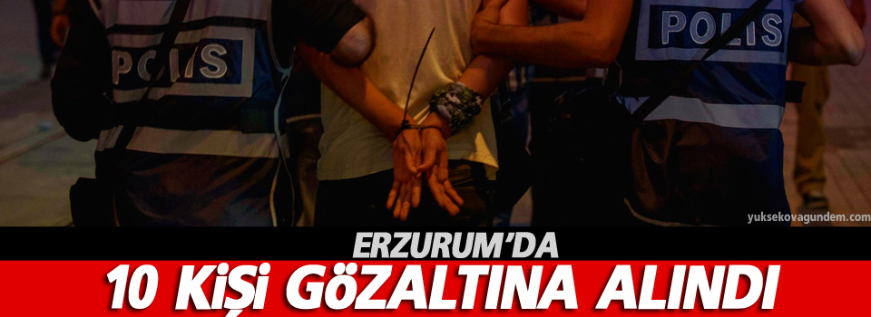 Erzurum'da 10 gözaltı