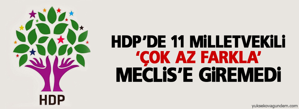 HDP’de 11 milletvekili ‘çok az farkla’ Meclis’e giremedi