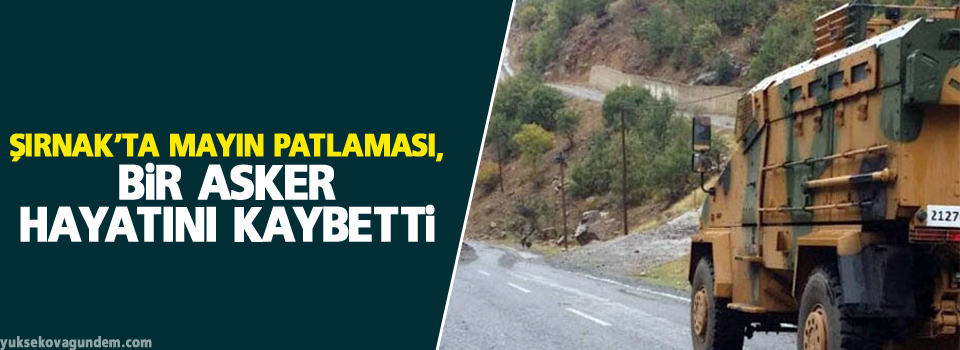 Şırnak’ta mayın patlaması, bir asker hayatını kaybetti