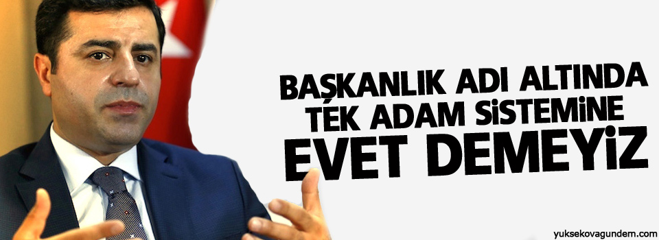 Demirtaş: Başkanlık adı altında tek adam sistemine evet demeyiz