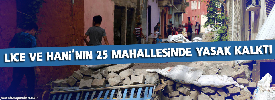 Lice ve Hani'nin 25 mahallesinde yasak kalktı