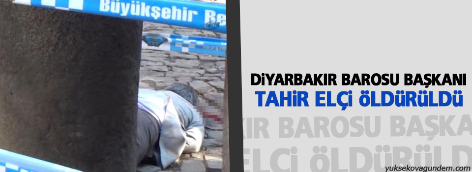 Diyarbakır Barosu Başkanı Tahir Elçi öldürüldü