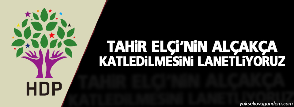 HDP: Tahir Elçi'nin alçakça katledilmesini lanetliyoruz