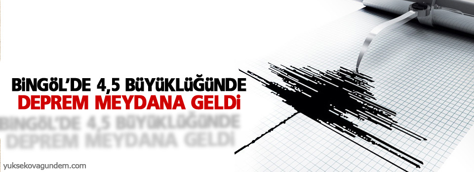 Bingöl’de 4,5 büyüklüğünde deprem