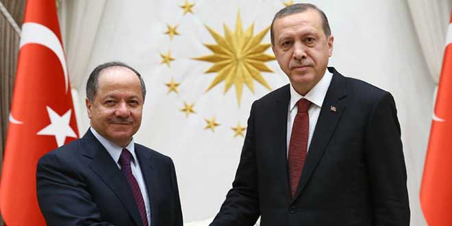 Barzani ile Cumhurbaşkanı Erdoğan görüştü