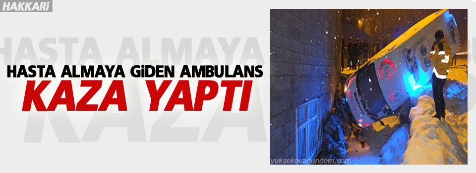 Hakkari'de hasta almaya giden ambulans kaza yaptı