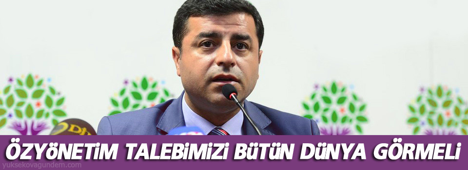 Demirtaş: Özyönetim talebimizi bütün dünya görmeli