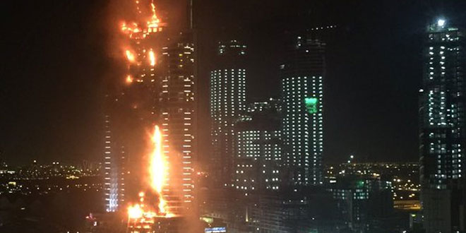 Dubai’deki gökdelende yangın