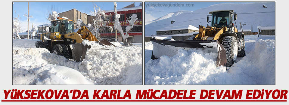 Yüksekova'da Karla mücadele devam ediyor