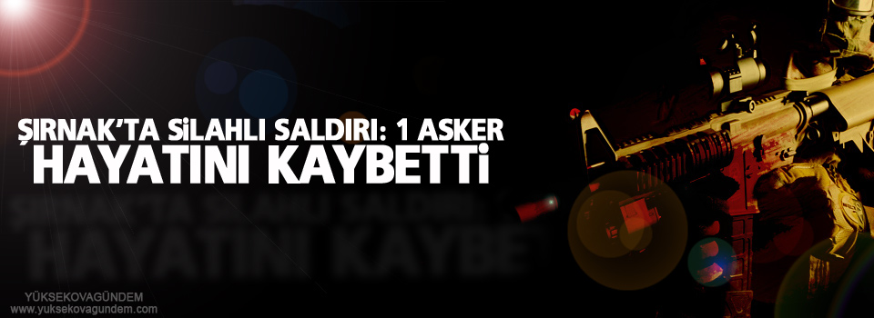 Şırnak'ta silahlı saldırı: 1 asker hayatını kaybetti