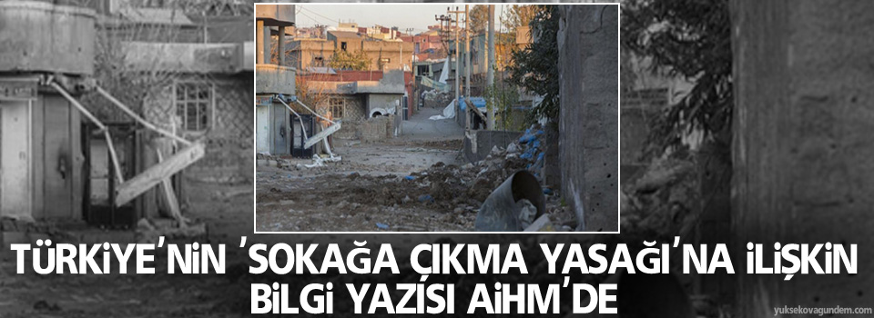 Türkiye'nin 'sokağa çıkma yasağı'na ilişkin bilgi yazısı AİHM'de