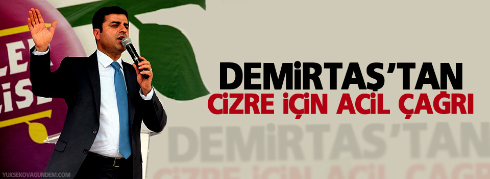 Selahattin Demirtaş'tan Cizre için acil çağrı