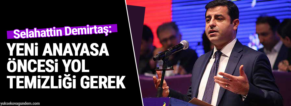 Selahattin Demirtaş: Yeni anayasa öncesi yol temizliği gerek
