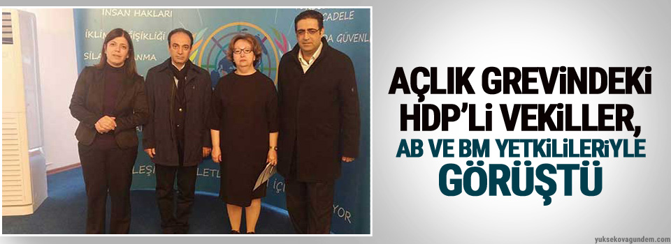 Açlık grevindeki HDP’li vekiller, AB ve BM yetkilileriyle görüştü