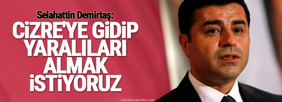 Selahattin Demirtaş: Cizre'ye gidip yaralıları almak istiyoruz