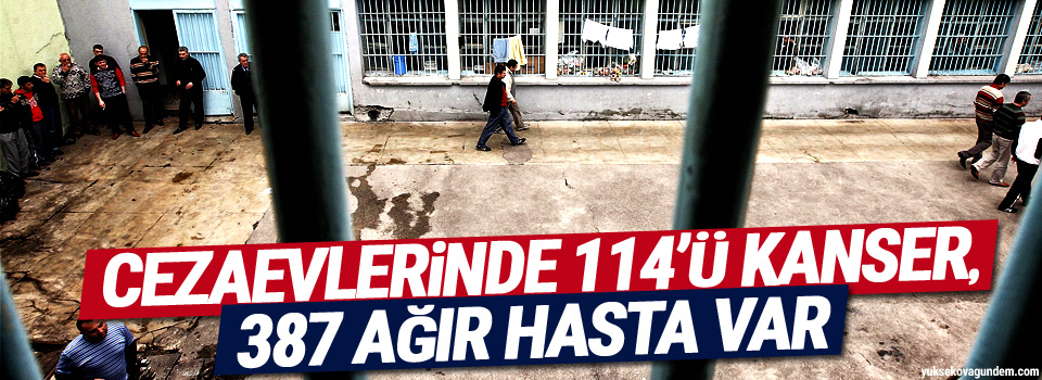 Cezaevlerinde 114’ü kanser, 387 ağır hasta var