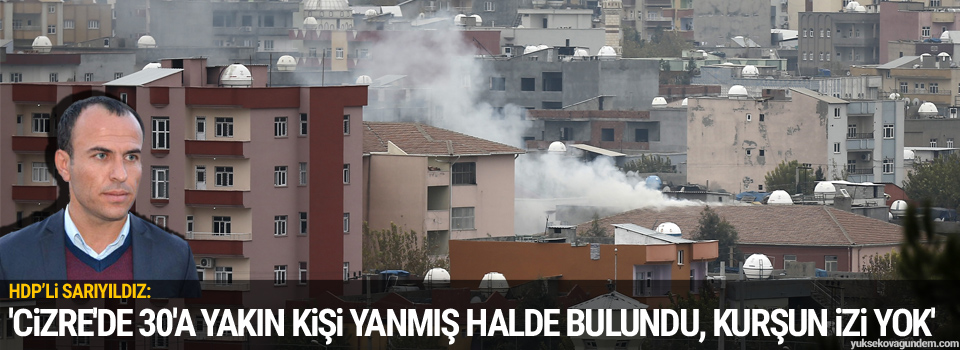 'Cizre'de 30'a yakın kişi yanmış halde bulundu, kurşun izi yok'