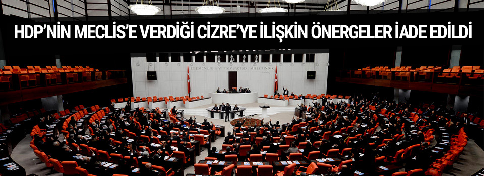 HDP’nin Meclis’e verdiği Cizre’ye ilişkin önergeler iade edildi