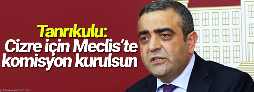 Tanrıkulu: Cizre için Meclis’te komisyon kurulsun