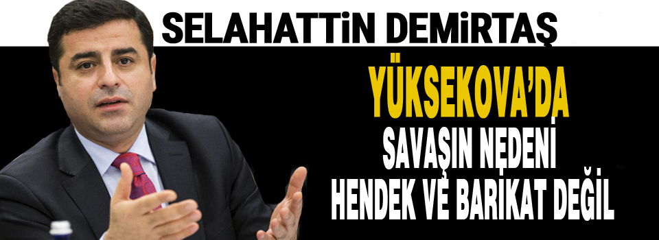 Yüksekova'da Savaşın Nedeni Hendek ve Barikat Değil