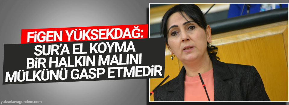 Yüksekdağ: Sur’a el koyma bir halkın malını mülkünü gasp etmedir