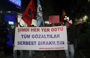 ODTÜ'deki gözaltılar protesto edildi