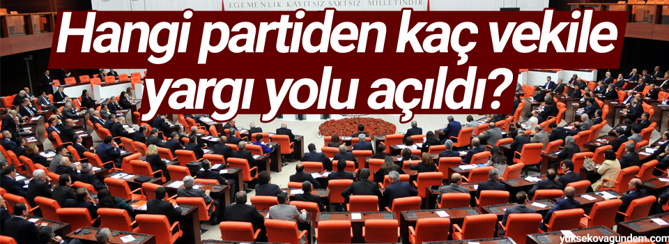 Hangi partiden kaç vekile yargı yolu açıldı?