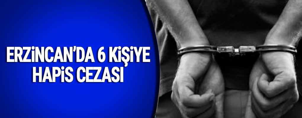 Erzincan'da 6 kişiye hapis cezası