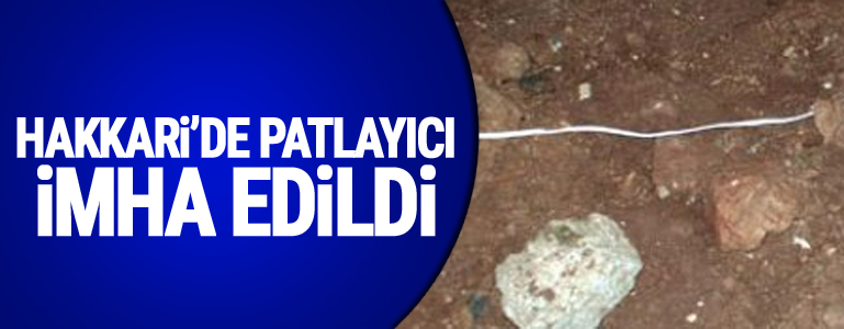 Hakkari’de patlayıcı imha edildi