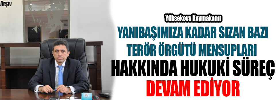 Yüksekova Kaymakamı: Yanıbaşımıza kadar sızan bazı terör örgütü mensupları gözaltına alındılar