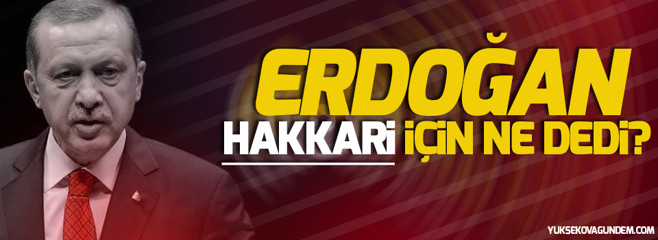 Erdoğan Hakkari için ne dedi?