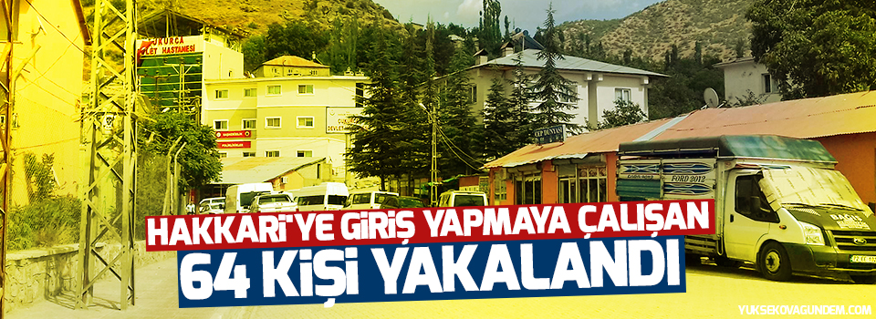 Hakkari'ye giriş yapmak isteyen 64 kişi yakalandı