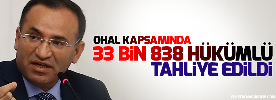 Bozdağ: OHAL kapsamında 33 bin 838 hükümlü tahliye edildi