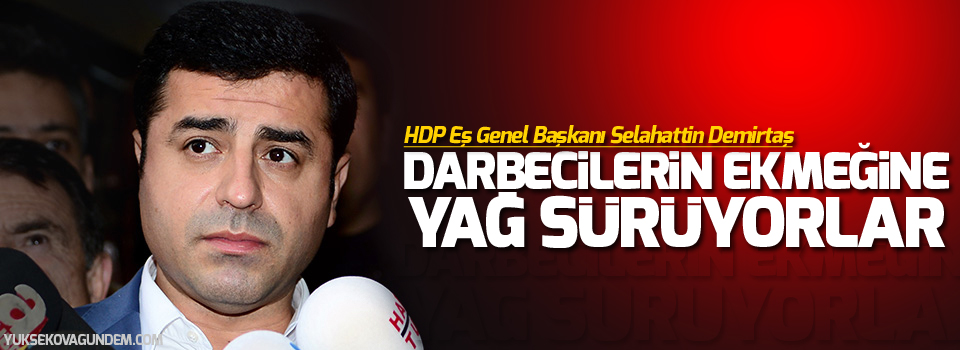 Demirtaş: Darbecilerin ekmeğine yağ sürüyorlar