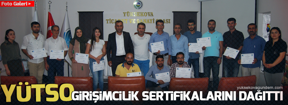 YÜTSO girişimcilik sertifikalarını dağıttı