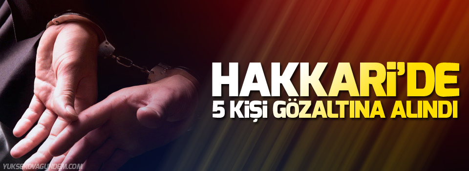 Hakkari'de 5 gözaltı