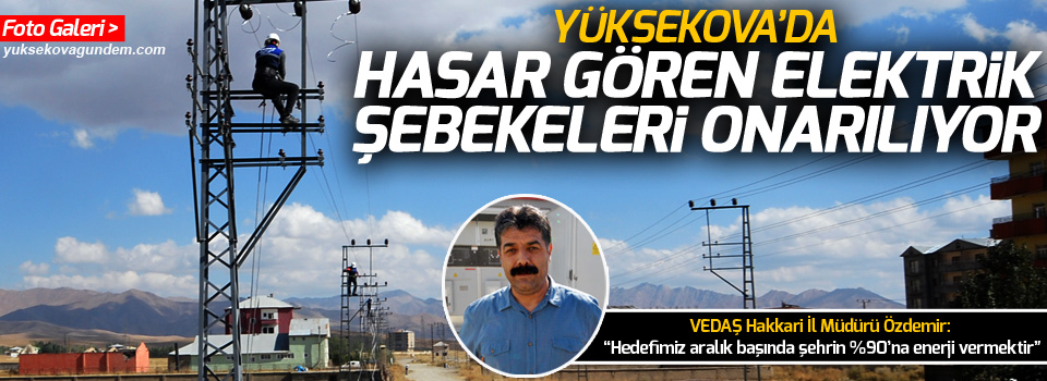 Yüksekova'da Elektrik Şebekeleri Onarılıyor