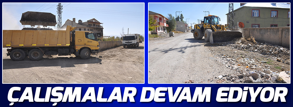 Yol kenarındaki moloz yığınları temizleniyor