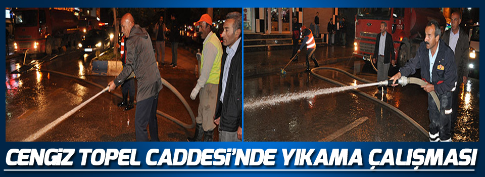 Cengiz Topel Caddesi'nde Yıkama Çalışması