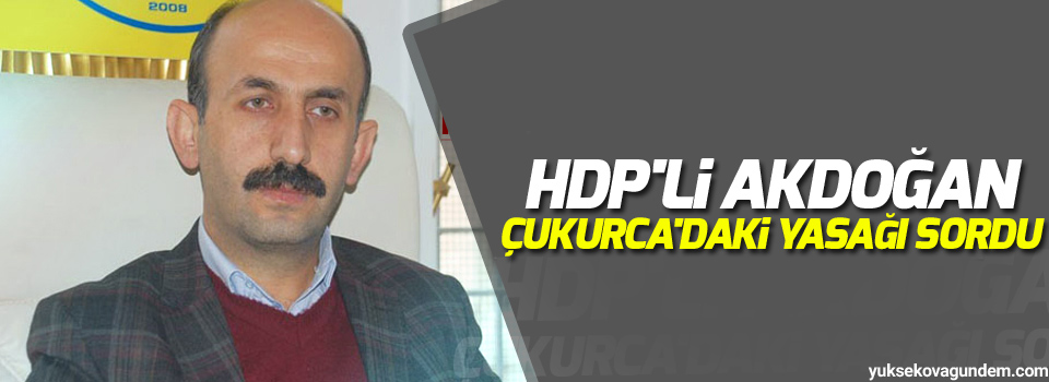 HDP'li Akdoğan, Çukurca'daki yasağı sordu