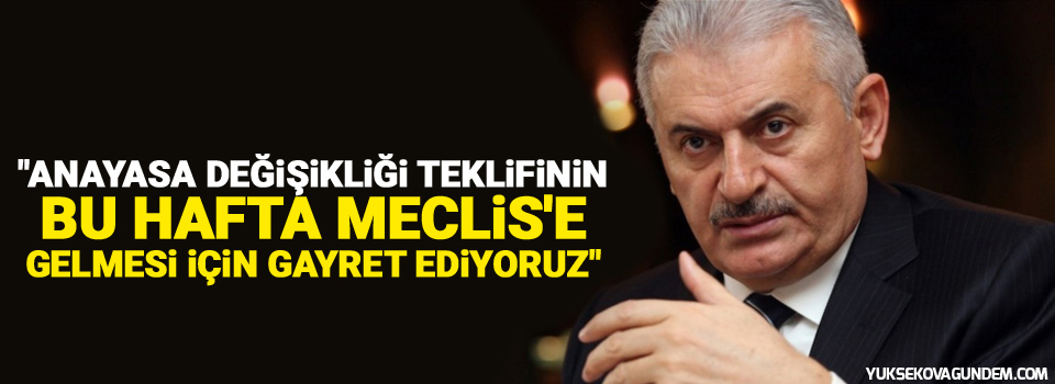 'Anayasa değişikliği teklifinin bu hafta Meclis'e gelmesi için gayret ediyoruz'