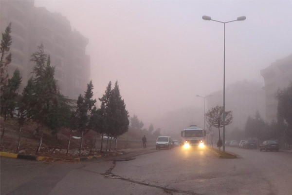 Kilis'te yoğun sis etkili oldu