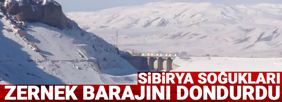 Sibirya soğukları Zernek Barajını dondurdu