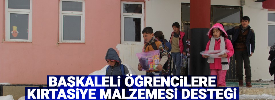 Başkaleli öğrencilere kırtasiye malzemesi desteği