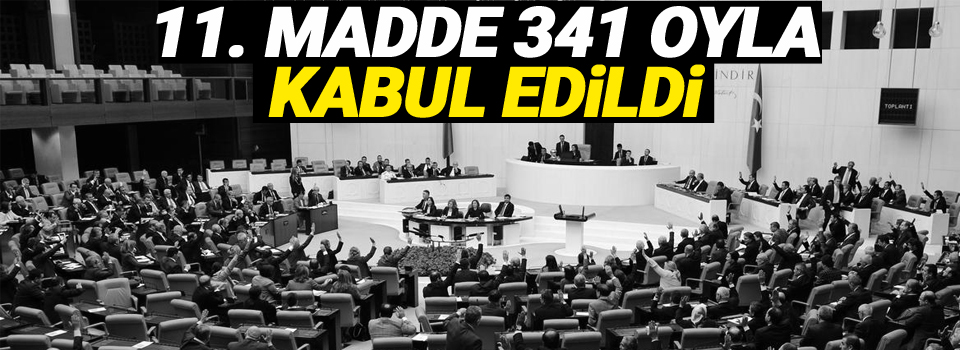 11. Madde 341 oyla kabul edildi